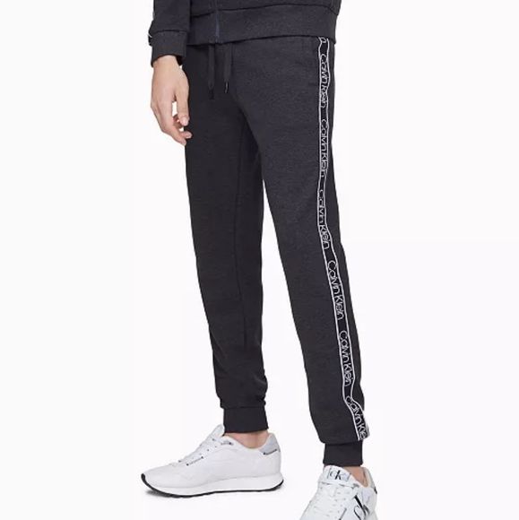 Mens 2XL Calvin Klein Tracksuit Set 🔥 Joggers + Zip Up Jacket Charcoal+ Black - Picture 3 of 8